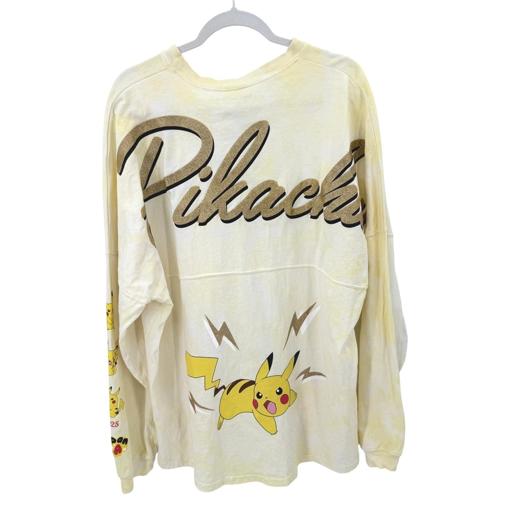 JapanLA x Pokemon Pikachu Spirit Jersey Yellow Tie Dye Glitter Shirt Mens XL